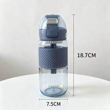 1pc Flip-Top Direct Drinking Water Bottle, Designed For Students, Leak-Proof And Easy To Clean, Built-In Portable Handle, Suitable For School And Outdoor Camping - Dusty Blue - View 6