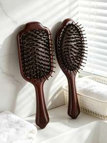 1pc/2pcs/Detangling Hair Brush With Scalp Massage, Natural Sandalwood Air Cushion Comb, Includes Spare Teeth, Ins Style Natural Wood Dark Brown Square/Round Air Cushion Brush, High Elasticity Cushion Buffer/Smooth Round Tip Teeth/Soothing/Stress Relief/Anti-Itch Hair Combing|Suitable For Long, Straight, Curly Hair|Daily Hair Care/Birthday Gift For Best Friend Or Girlfriend/Valentine's Day Gift/Home & Dorm Essential/Hair Salon Essential - Cloud Cushion Comb - View 10