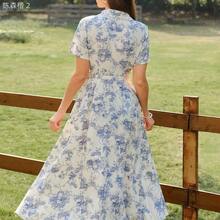 xuehuamaoyi02  Vestido de mujer elegante y vintage con bolsillos y cinturón, vestido camisero con estampado floral, cierre con botones, vestido casual para ir y venir, vacaciones, vestidos de verano para mujer, atuendos de vacaciones de verano, atuendos de primavera para mujer, vestidos de primavera para mujer, ropa de primavera para mujer, atuendos de vacaciones de primavera, vestidos elegantes para fiestas, vestidos elegantes para fiestas para mujer, vestido de invitada de boda para mujer, vestido - Verde - Ver 6