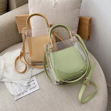Summer Small Bag For Women 2019 Korean Version Versatile Handbag Fashionable Stylish Transparent Jelly Crossbody Bag - 米白 - 查看 10