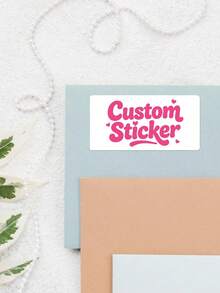 Pegatinas rectangulares personalizadas, Pedido, Logotipo, Etiquetas de envío, Negocios, Personalizado, Etiquetas, Fiesta/Cumpleaños, Regalo, Pegatinas del Día de la Independencia - Multicolor - Ver 5