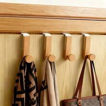 1/3 piezas Ganchos para puerta - Ganchos de metal para armarios y estantes de armario, ganchos de arte de hierro para puertas de armario del hogar, ganchos de combinación de hierro y madera, ganchos para puertas de armarios de baño y cocina - Ganchos prácticos que ahorran espacio - A - Ver 10