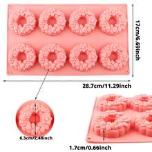 Cetakan Kue Silikon Aneka Gaya, Cetakan Kue Mousse Bulat Bentuk Karangan Bunga, Cetakan Donat Bentuk Bunga, Dapat Digunakan untuk Membuat Kue, Puding Mousse, Hidangan Penutup Teh Sore, dll. - MultiWarna - View 10