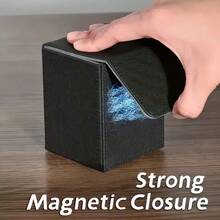 2pcs Set - PU Leather MTG Card Deck Box, 100+ Capacity Stackable Card Storage Box, Magnetic Closure, Hard Shell Waterproof Dustproof Box, Suitable For Desktop Games TCG CCG Collectible Card Games, Ideal For Home Storage, Travel And Birthday Gifts, Single/Double Sleeved Cards, Gaming Cards, Deck Holder, Deck Case, Commander Deck Box, 1PC/2Pcs - Multicolor - View 5