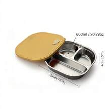 Compartment Square Dinner Plate With Lid, Stackable 304 Stainless Steel Food Containers, Reusable Tableware, Food Tray, Suitable For Student & Adult, Use In Home, School, Office, Restaurant, Canteen, Dishwasher & Microwave Allowable - Multicolor - View 11