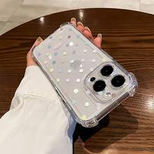 Funda de TPU con estampado de lunares pastel, compatible con Samsung, Apple, Honor, Transsion, OPPO, vivo y . Ofrece protección contra golpes y caídas. Un regalo ideal para amigos y familiares. - transparente - Ver 3