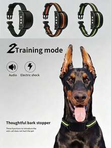 Automatic Bark Collar Dog Training Collar Rechargeable Waterproof Shock Collar For Small Medium Large Dogs Voice Activated Bark Control Collar USB Rechargeable Automatic Anti-Bark Training Collar Pet Supplies - Multicolor - View 2