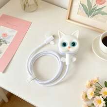 櫻花風格充電器與線材保護套組，耐用 Apple 40W 充電線保護套，防斷裂線材整理器，相容於 Apple 17/16/15/13/14 手機充電器 - 彩色 - 查看 3