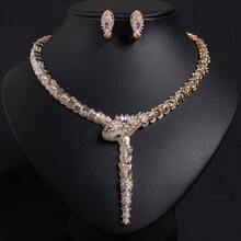3pcs/1set Nigerian Women Dubai Gold Snake Style Jewelry Set Includes Bridal Necklace, Earrings, Clothing And Jewelry, Ideal Gift For Wedding Dresses - Snake - View 6
