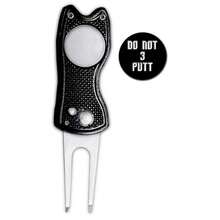 FINGER TEN Golf Hole Repair Tool With Do Not 3putt Ball Marker 1pc, Foldable Magnetic Stainless Steel Repair Tool With Pop-Up Button, Portable Golf Green Accessory, Suitable For Men And Women - Black - View 2