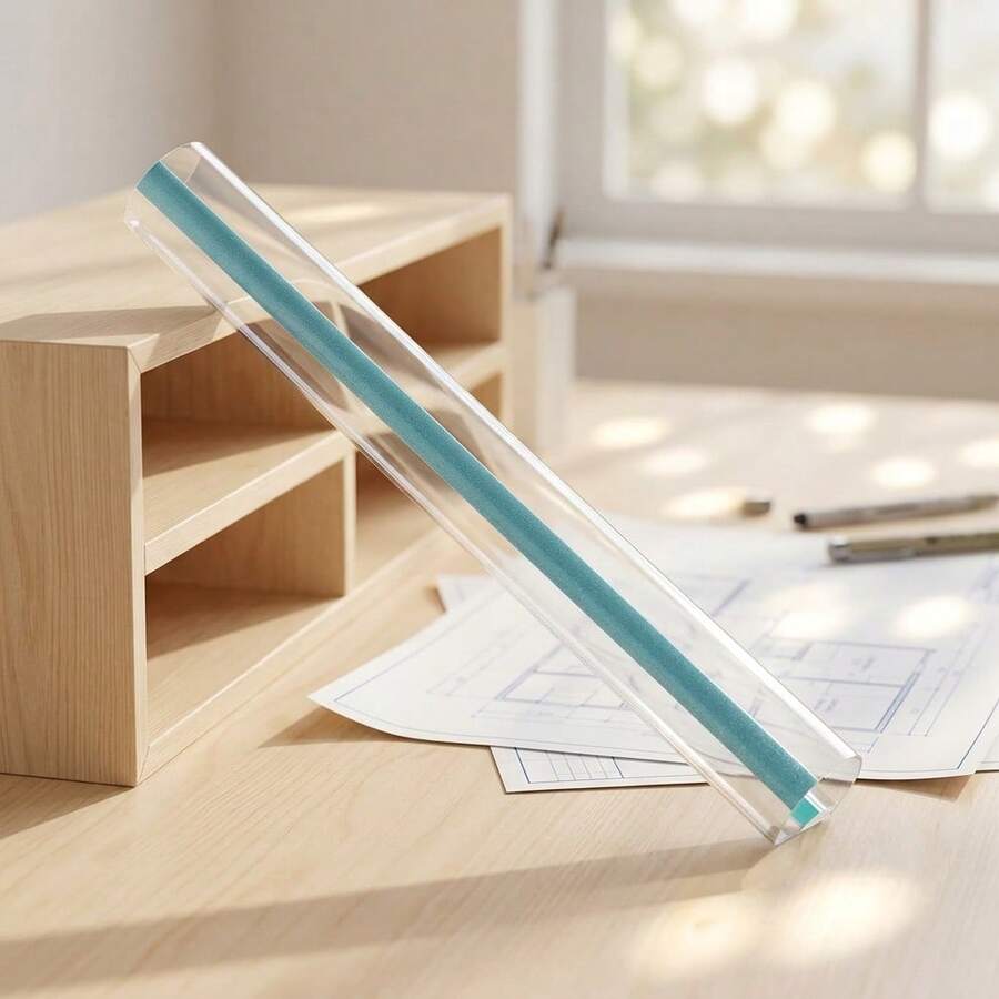 1pc 2X Magnification 6-Inch Magnifying Ruler With Tracking Line, For Reading Small Print, Bible, Books, Newspapers, Documents, Instruction Manuals, Cross Stitch, Mahjong Tiles