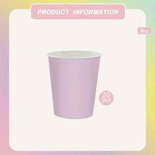 10/20/40pcs Macaron Color Paper Cups, Multi-Color | Macaron Rainbow Disposable Drinking Cups | Mixed Soft Tone Party Tableware, Suitable For Birthday, Ice Cream, Tea Party, Bridal Shower, Gender Reveal Occasions - View 15