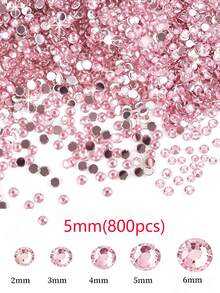 2000/800/400顆/包樹脂水鑽，2mm-6mm粉色平底美甲水鑽，適用於DIY手工、美甲、DIY美甲裝飾、美甲配件、手機殼、鞋子、衣服、手工裝飾、美甲寶石、美甲用品、美甲珠寶美甲飾品 - 粉色 - 查看 11