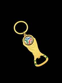 2pcs 2026 World Cup Multifunctional Bottle Opener Keychain, Customized High-Quality Souvenir For Football Fans, Rotatable Pendant - Yellow - View 9