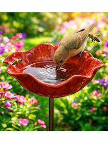 Colorful Floral Bird Feeder, Eye-Catching Design, Beautiful And Outstanding In Garden Or Lawn; Both Decorative And Functional Feeder, Essential For Gardening Enthusiasts, Outdoor Garden Decor - One Size Fits All - View 2