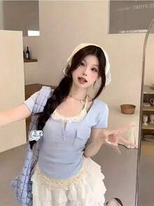 Women Tops - Blue - View 3