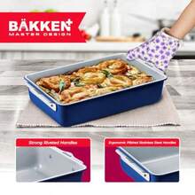 Bake with Elegance: 6-Cup Cake/Muffin Pan Set - Blue Teal Marble Golden Cream - Aluminized Steel with Ceramic Non-Stick Coating PFOA and PFAS Free -  Heavy-Duty Bakeware - Azul - Ver 6