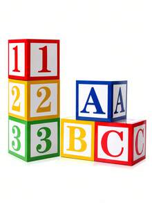 6pcs Colorful Cartoon ABC Letter And Number Balloon Box, Letter Decoration Box, Back To School, Preschool Graduation, Birthday, School Party, Popular Holiday Decoration Photo Props - Back-to-school Balloon Box Set - View 8