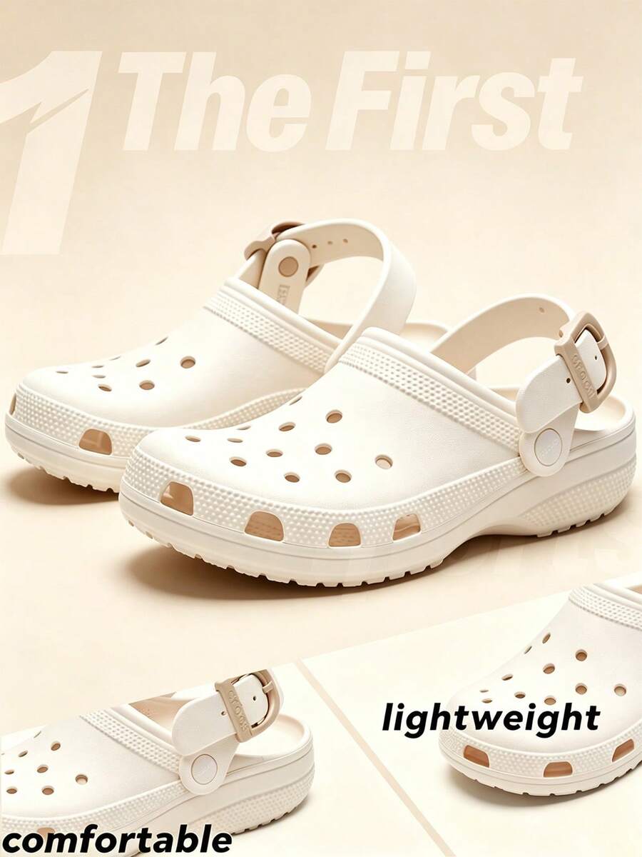 Crocs 男士女士運動涼鞋扣Clog沙灘鞋戶外包頭彩扣涼鞋男鞋女鞋拖鞋洞洞鞋213347-2MC - 卡其色 - 查看 1