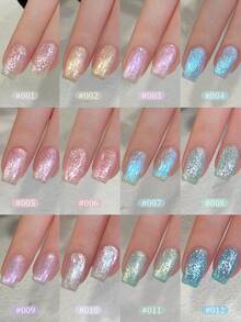 XEIJAYI 12 Colors Glossy Pattern Gel Nail Polish, High Saturation Semi-Solid Nail Gel, Professional Nail Salon Use - Multicolor - View 7