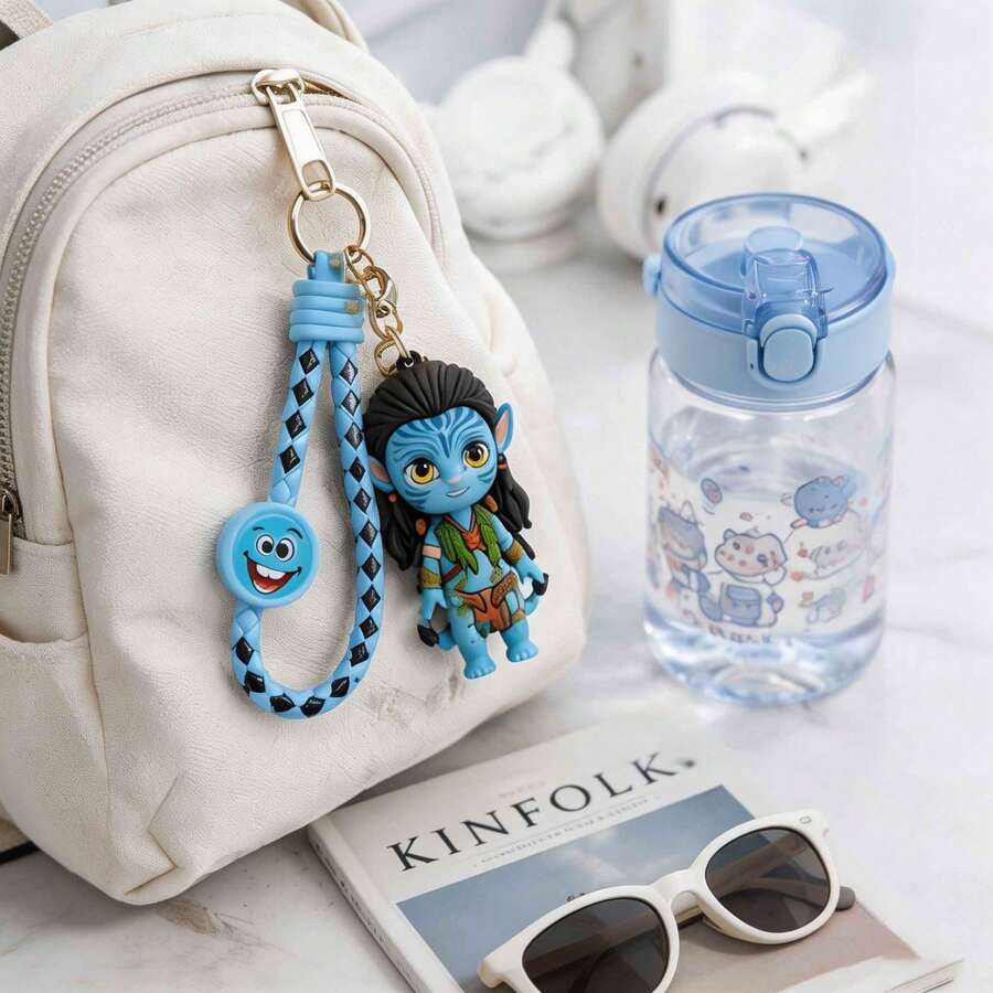Miniso Avatar Neytiri Character Keychain With Braided Wrist Strap Bag Charm Decorative Pendant For Backpack Handbag And Keys Accessory For Daily Use - Style 2 - View 1
