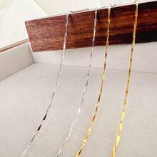 (Spring/Summer Accessory) 1pc S925 Sterling Silver Necklace With Upgraded Spring Clasp, Durable And Sturdy, Unisex For Men And Women, Low Sensitivity, Clavicle Chain, Sweater Chain, Versatile Accessory For All Seasons - Melon Seed Necklace - View 11