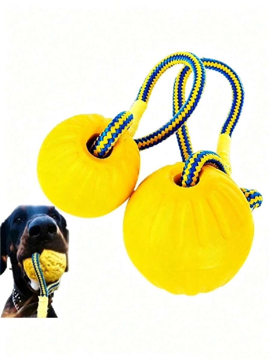 Dog Toy Ball, Puppy Interactive Training Toy, Pet Chew Play Toy, EVA Elastic Floating Ball - Multicolor - View 1