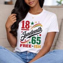 Juneteenth 1865 Free-Ish T-Shirt _ Juneteenth Celebration Shirt - 白色 - 查看 1