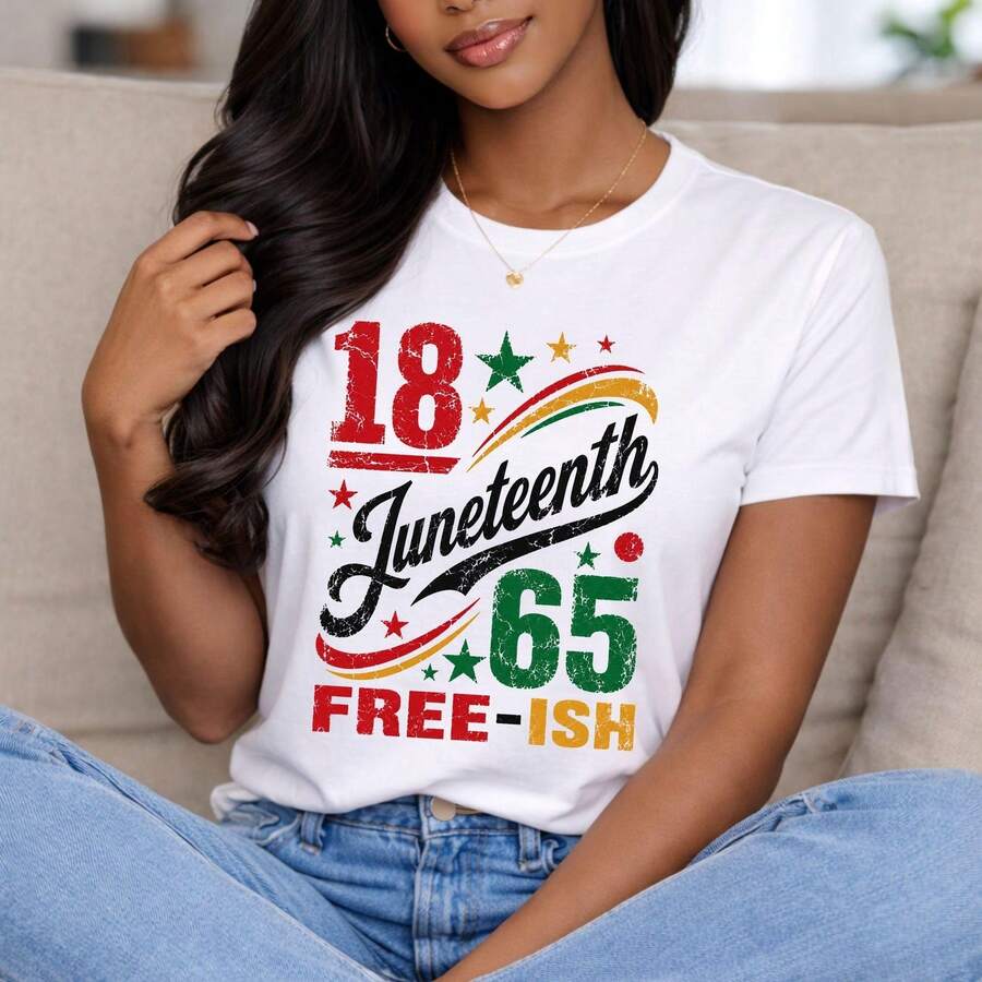 Juneteenth 1865 Free-Ish T-Shirt _ Juneteenth Celebration Shirt - 白色 - 查看 1