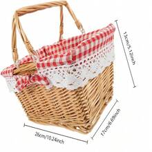 Grand panier de pique-nique en osier avec poignée, panier cadeau à remplir, panier à ouverture supérieure convenant pour le jardinage, les fruits, les bonbons, le vin, la collecte d'œufs de Pâques, les mariages, les légumes et plus encore - Multicolore - Voir 3