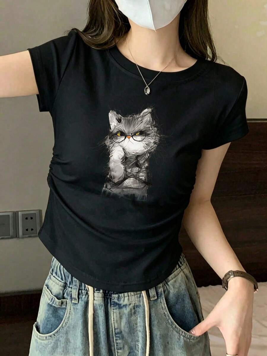 Women T-Shirts - Black - View 1