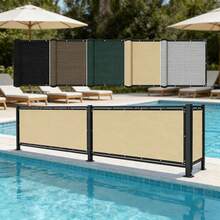 1pc Modern Balcony Privacy Screen, Solid Color, Reinforced Metal Edge, UV Resistant & Weatherproof, Multiple Sizes, Suitable For Apartment Railing, Porch, Patio, Deck, Pool, Back To School College Dorm Essential - A - View 3
