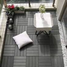 Dalles de terrasse en WPC 30x30cm pour balcon, lot de 11 avec système de clipsage, 1㎡ de revêtement de balcon, dalles de sol pour balcon et jardin, gris foncé/gris clair/marron/marron café - 11 pièces de 30*30 cm - Voir 10