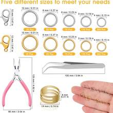 QIAO Jewelry-Making Tool Set, Suitable For Jewelry-Making Materials, Including Pliers, Tweezers, And A Necklace Repair Kit With Lobster Clasps; Suitable For Crafts And Key Chains With Jump Rings - Pliers Lobster Clip Opening Ring Set - View 2