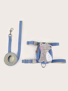 Cute 3D Plush Dinosaur Pet Harness & Leash Set, Adjustable Strap, With Storage Backpack And Keychain Pendant, Suitable For Small To Medium Cats And Dogs, Outdoor Pet Supplies - Multicolor - View 9