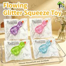 1pc Colorful Shiny Cute Duck Squishy Toy Set, Soft Slow Rebound Stress Relief Fidget Toy With Flowing Glitter, Suitable For Kids And Adults, Perfect For Party Favors, Birthday Gifts And Desk Decor - Multicolor - View 11