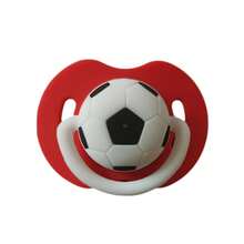 Silicone Pacifier With Soccer Ball Design And Fun Patterns, Baby Teething Toy, Silver-Free, Small Size. - Pink Football - View 10