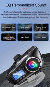 2pcs Q58 Max Motorcycle Helmet Bluetooth Intercom, IP65 Waterproof, 500m Intercom Range, Mixed Music Sharing, LCD Screen, LED Flashlight, Support Mixing, Music Sharing, EQ Sound Effects, Max 32GB TF Card, Suitable For Full-Face And Half-Face Helmets (This Product Does Not Include Memory Card) (Only Supports Communication Between The Same Model Intercom, Does Not Support Connection With Other Intercom Models) - Q58-mAX - View 12