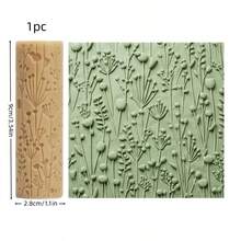 1pc Grass Tuft Texture Roller, Suitable For Soft Pottery, Pottery, Coasters, DIY Jewelry Making, Durable Handmade Seals, Art Design And Enthusiasts, Embossing Sticks, Pottery Embossing, Decorative Patterns, Pottery Craft Tools - Apricot - View 2