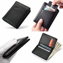New PU Leather Men's Wallet & Card Holder, Multiple Card Slots, Compact & Minimalist Design, Suitable For Storing ID And Various Cards - Multicolor - View 3