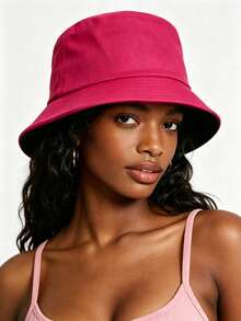 1pc Unisex Solid Color Bucket Hat, Casual Basic Sun Protection Hat, Lightweight Bucket Hat For Daily And Beach Use - Multicolor - View 12