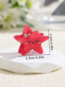 1pc Cute Ocean Animal Hair Clip, Cartoon Crab, And Starfish Design Hair Clip, Acrylic Non-Slip Hair Clip, Suitable For Women And Girls, Sweet Daily/Beach/Vacation Hair Accessory - Multicolor - View 6