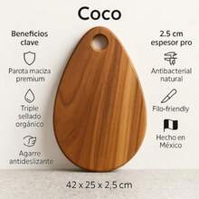 Set de 2 Tablas para Picar de Madera de Parota Grandes y Duraderas Cera de abeja para mantenimiento Cutting Board/Tabla de Cocina de Lujo Linea Premium Dixie Home - parota dorada natural - Ver 4