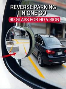 Car Frameless Blind Spot Mirror, 360 Degree Wide Angle Convex Mirror, Portable Blind Spot Rear View Parking Mirror, Adjustable Angle, Detachable Rear View Mirror, Easy To Install, Improve Driving Safety, Essential Gift For Every Driver - A - View 10