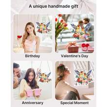 Acrylic Puzzles Suncatcher Window Hanging, 83 Pieces 7.4 Inch Sun Catcher Acrylic Puzzles Garden Decoration For Women Men Mom Birthday Gift Home Decor (Dawn Flower) - 春天的鳥兒 - 查看 4