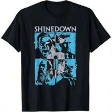 90's Vintage Era Shinedown Band Logo Shinedown Shirt 2026 Tour Concert Shinedown Shirt Gift For Fans Y2K Casual Printed Short Sleeve For Spring NL8Y - 黑色 - 查看 1