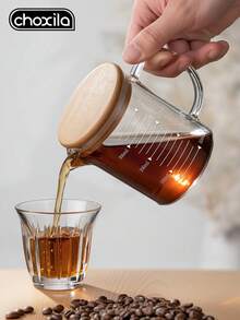 choxila 1個高硼矽玻璃咖啡杯量杯，附手把與刻度，透明玻璃量杯，適用於咖啡、牛奶、果汁 - 咖啡量杯 - 查看 3