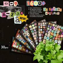 30pcs/1624pcs Boxed Number And Letter Stickers, Suitable For Scrapbooking, Notebooks, DIY Crafts - Vintage Letter Paper, Including Letters, Asymmetrical Magazine Cutouts, Used For Collage, Planner Book Decoration, Gift Wrapping, Notebooks, Diaries, Stationery Accessories Decoration Suitable For Luggage, Phone Cases, Tablets, Water Bottles, Skateboards - One Size Fits All - View 10