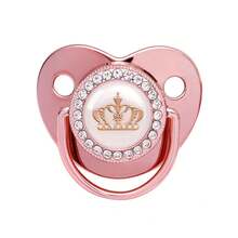 Baby Gift: Baby Pacifier With Rhinestone Pacifier Clip, Princess Style,  Silicone Soothing Pacifier For Newborns - Gold Pacifier Clip - View 9