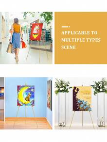 1pc/Wedding Metal Display Stand, Suitable For Wedding Signs And Posters; Equipped With Foldable, Adjustable Metal Frame And Storage Bag, Perfect For Displaying Wedding Signs, Decorations, Paintings And Artworks, As Well As Birthday Party Signs - Multicolor - View 5